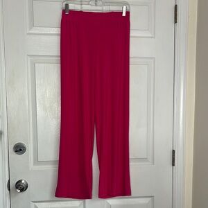 IMAN Pink Palazzo Pants size Medium Short slinky wide legs resort vacation beach